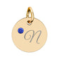 CUSTOM Birthstone Circle Charm — Personalized Initial Necklace Pendant
