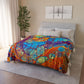 Bespattered Facade Intergalactic Rainbow Fleece Sherpa Blanket | 2 Colors & Sizes