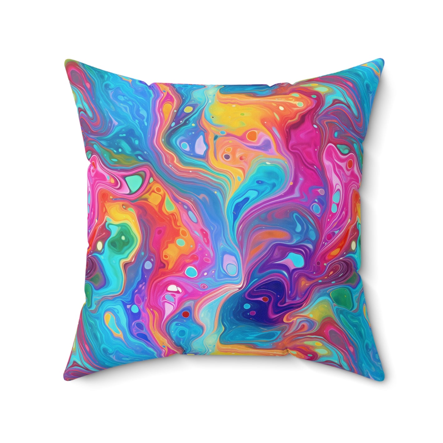 Bespattered Facade Rainbow Flow Faux Suede Square Throw Pillow | 4 Sizes