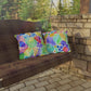 Bespattered Facade Rainbow Abstract UV-Resistant Outdoor Pillows | 4 Sizes