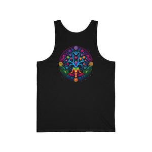 Chakra Jersey Tank - Colorful Tree of Life Design (Printed on Back)