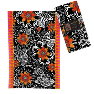 Laurel Burch Orange Blossoms Cotton Tea Towel – Flat Weave, Absorbent