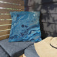 Bespattered Facade Blue Marble UV-Resistant Outdoor Pillows | 4 Sizes