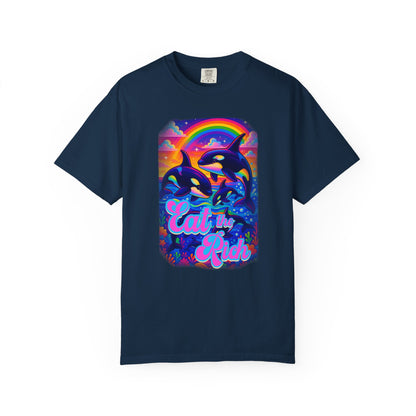 Bespattered Facade Whimsical "Eat the Rich" Orcas Premium Unisex Comfort Colors Garment Dyed 100% Cotton T-Shirt