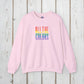 Bespattered Facade "All the Colors" Rainbow Block Embroidered Crewneck Sweatshirt