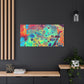 Bespattered Facade Rainbow Rings Stretched Matte Canvas Art Prints | Multiple Sizes