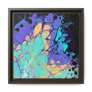 Bespattered Facade Fluid Art Abstract Painting Framed Canvas Art Print | 4 Frame Colors | Multiple Sizes