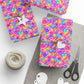 Bespattered Facade Rainbow Hearts Wrapping Paper | Three Sizes | Glossy or Matte