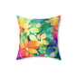 Bespattered Facade Rainbow Florals Square Throw Pillow | 4 Sizes