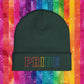 Bespattered Facade Rainbow LGBTQ+ Pride Embroidered Knit Beanie