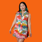 Glam Mini House Dress in Mint & Strawberry Meadow