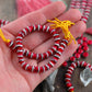 Red Orbit: Red, Black & White Round Bone Beads, 7x5mm, Spacers
