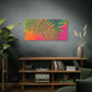 Bespattered Facade Neon Puddle Stretched Matte Canvas Art Prints | Multiple Sizes
