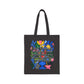 Bespattered Facade "Don't Forget" Floral Canvas Tote Bag Reusable Carryall
