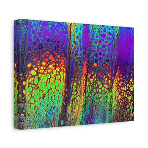 Bespattered Facade Neon Lava Stretched Matte Canvas Art Prints | Multiple Sizes