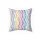 Bespattered Facade Pastel Squiggles Square Throw Pillow | 4 Sizes