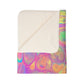 Bespattered Facade Rainbow Sherbet Fleece Sherpa Blanket | 2 Colors & Sizes