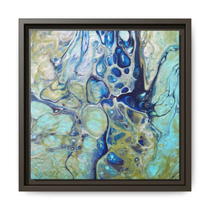 Bespattered Facade Fluid Art Abstract Painting Framed Canvas Art Print | 4 Frame Colors | Multiple Sizes