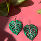 Monstera Leaf Acrylic Statement Earrings