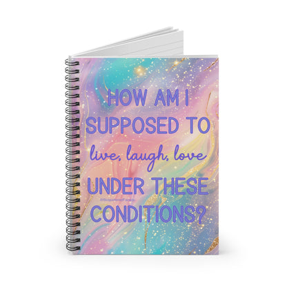Bespattered Facade Rainbow "Live, Laugh, Love" Spiral Notebook - Lined Pages