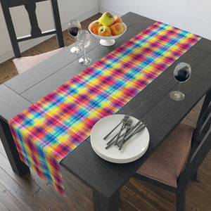 Bespattered Facade Rainbow Plaid Table Runner (2 sizes)