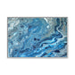 Bespattered Facade Blue Marble Framed Canvas Art Print | 3 Frame Colors | Multiple Sizes