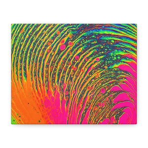 Bespattered Facade Neon Puddle Stretched Matte Canvas Art Prints | Multiple Sizes