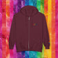 Bespattered Facade Rainbow LGBTQ+ Pride Embroidered Full-Zip Hoodie
