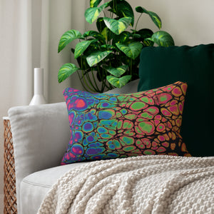 Bespattered Facade Neon Goodness Lumbar Throw Pillow