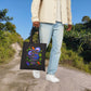 Bespattered Facade "Strong Women Scare Weak Men" Floral Canvas Tote Bag Reusable Carryall