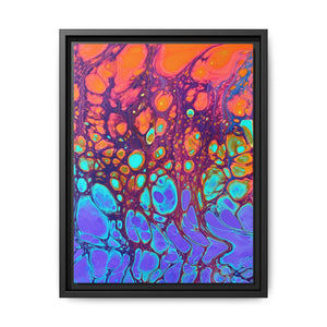 Bespattered Facade Fluid Art Abstract Painting Framed Canvas Art Print | 4 Frame Colors | Multiple Sizes