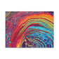 Bespattered Facade Rainbow Rings Stretched Matte Canvas Art Prints | Multiple Sizes