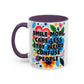 "Smile More, Care Less..." Rainbow Flowers Mug | Eight Colors | 11oz or 15oz