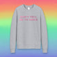 Metallic Print "Don't Tell Me To Smile" Cotton Fleece Crewneck Sweatshirt