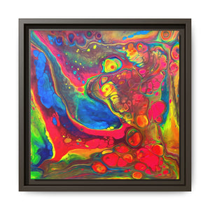 Bespattered Facade Fluid Art Abstract Painting Framed Canvas Art Print | 4 Frame Colors | Multiple Sizes