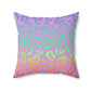 Bespattered Facade Vibrant Leopard Print Faux Suede Square Throw Pillow | 4 Sizes