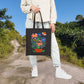 Bespattered Facade "We're All in this Together" Floral Canvas Tote Bag Reusable Carryall