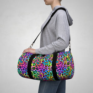 Bespattered Facade Candy Coated Neon Leopard Duffel Bag