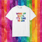 Bespattered Facade Rainbow Wake Up Colorful LGBTQ+ Pride Premium Unisex Comfort Colors Garment Dyed 100% Cotton T-Shirt