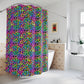 Bespattered Facade Candy Coated Neon Leopard Shower Curtain