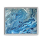 Bespattered Facade Blue Marble Framed Canvas Art Print | 3 Frame Colors | Multiple Sizes