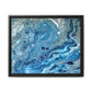 Bespattered Facade Blue Marble Framed Canvas Art Print | 3 Frame Colors | Multiple Sizes