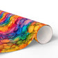 Bespattered Facade Rainbow Ink Circles Wrapping Paper | Three Sizes | Glossy or Matte