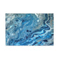 Bespattered Facade Blue Marble Stretched Matte Canvas Art Prints | Multiple Sizes