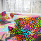 Bespattered Facade Rainbow Leopard Wrapping Paper | Three Sizes | Glossy or Matte