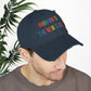 Bespattered Facade "Rainbow Is the New Black" Colorful Embroidered Distressed Dad Hat