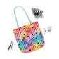 Bespattered Facade Rainbow Watercolor Dots Canvas Tote Bag | 3 Sizes and 5 Strap Colors