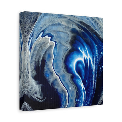 Bespattered Facade Fluid Art Abstract Painting Stretched Matte Canvas Art Prints | Multiple Sizes
