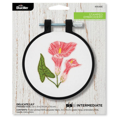 Bucilla Stamped Embroidery Kit 3in Delicate Lily Kit