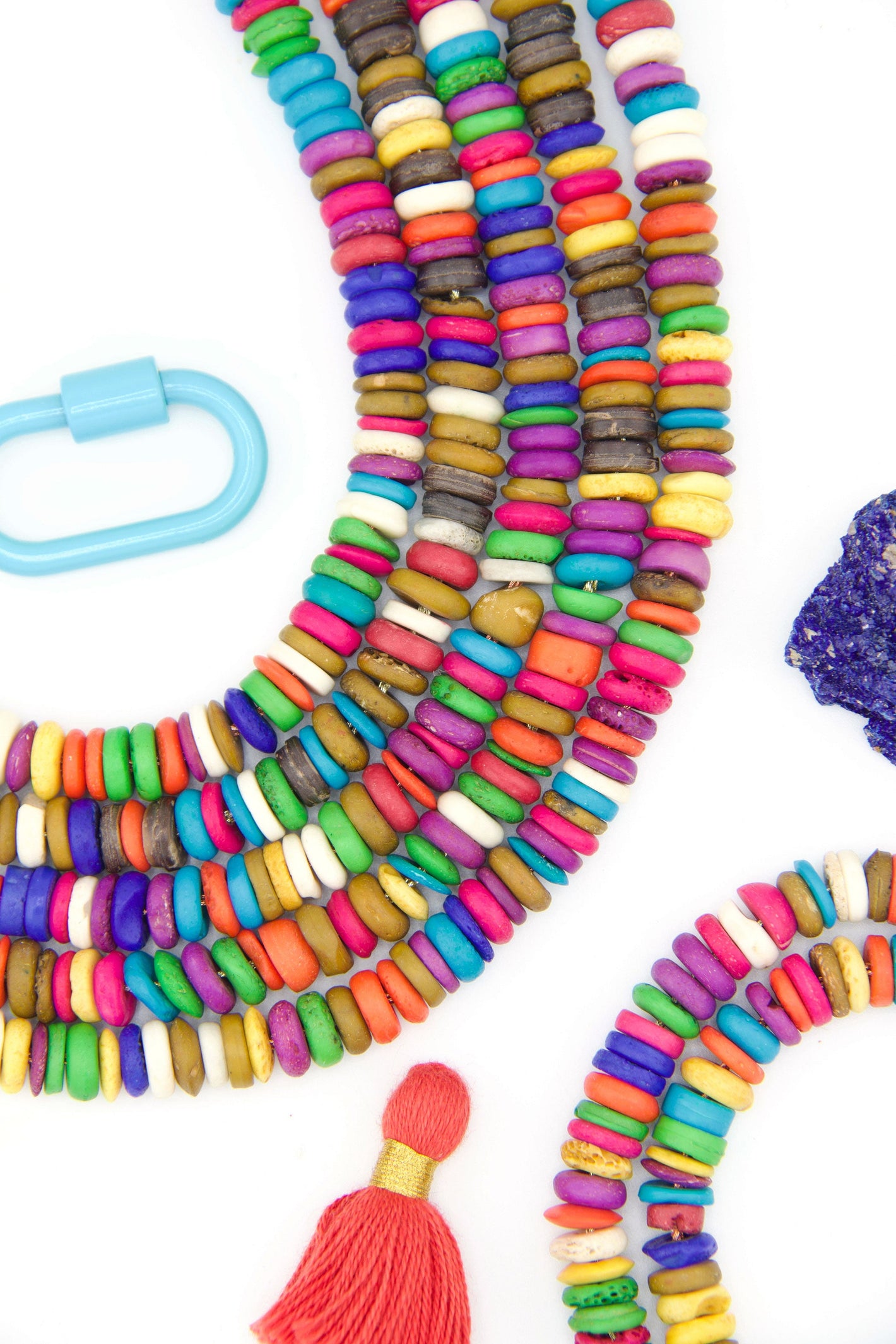 8-9mm Multi Color Natural Spacer Beads: Bright Heishi Discs